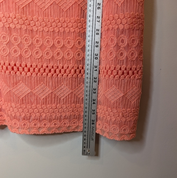 Rabbit Rabbit Rabbit Design Women’s Size 18 Coral Lace Overlay Sheath Dress - Picture 9 of 9